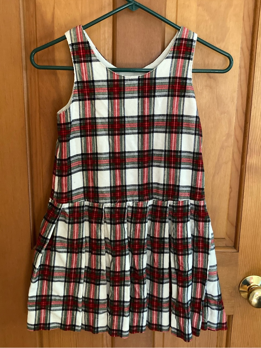 Vintage Handmade Girls Size 7 8 Plaid Christmas Holiday Dress 1970s 80s